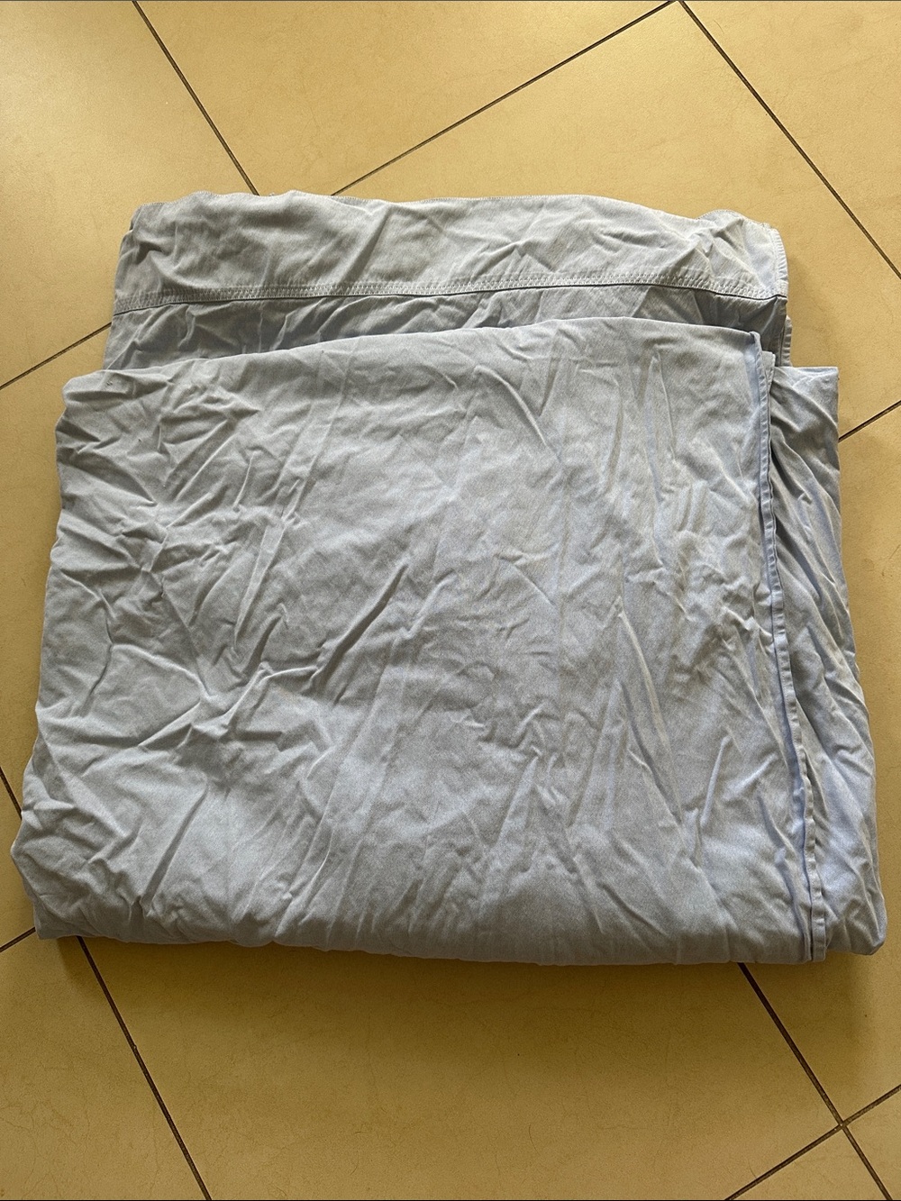 Ralph Lauren chambray blue oxford 100% cotton king flat sheet